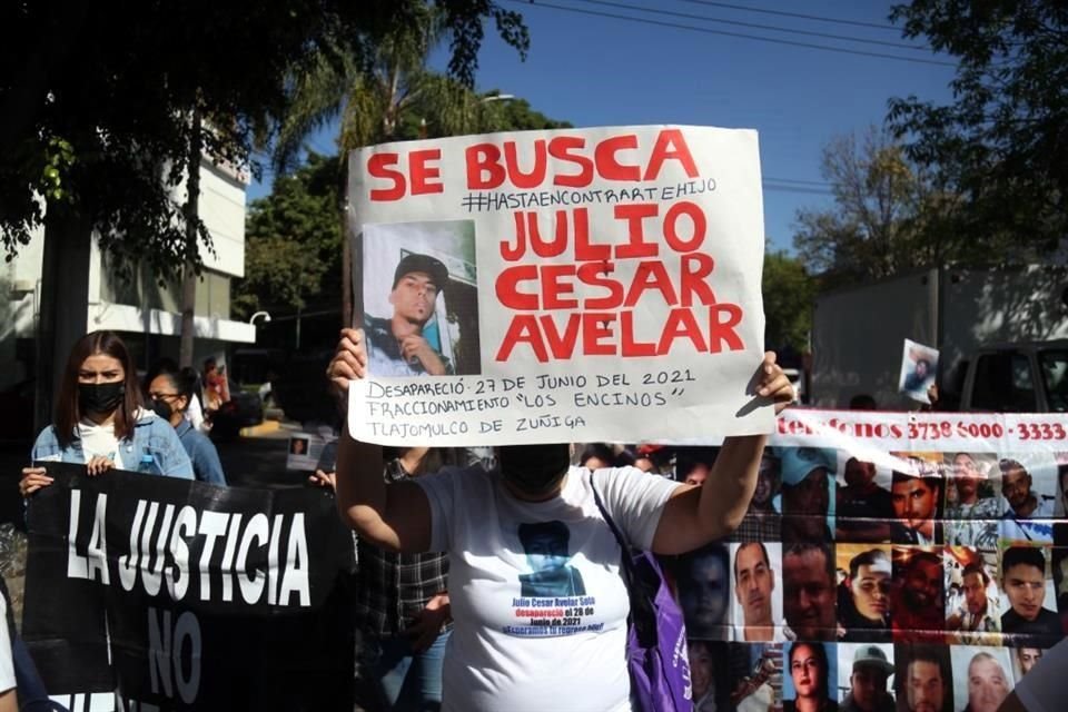 Marcha de familiares y amigos de desaparecidos el 15 de febrero de 2022.