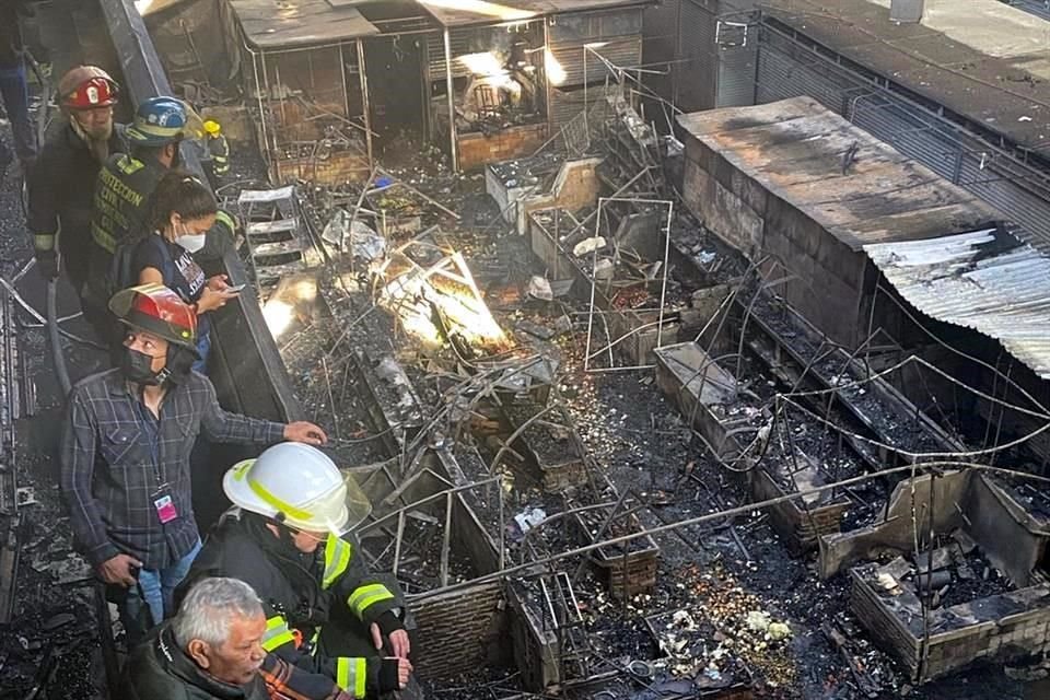 Locales del Mercado San Juan de Dios tras incendio.