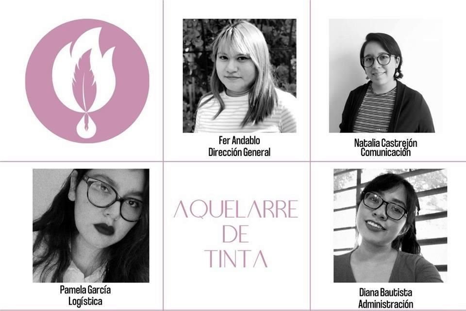 Parte del equipo del sello editorial Aquelarre de Tinta.