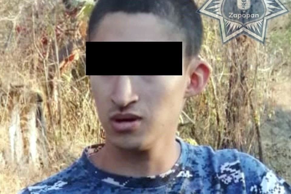 Hombre de 19 años detenido por su presunta responsabilidad en el incendio del Cerro Las Desgastadoras, a espaldas del Tepopote, en Zapopan.