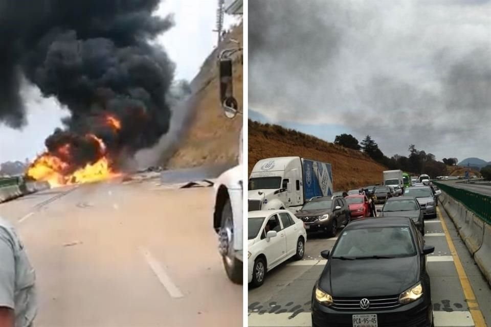 Debido a un choque múltiple, la Autopista México-Puebla está cerrada en ambos sentidos a la altura del km 43, informó Capufe.