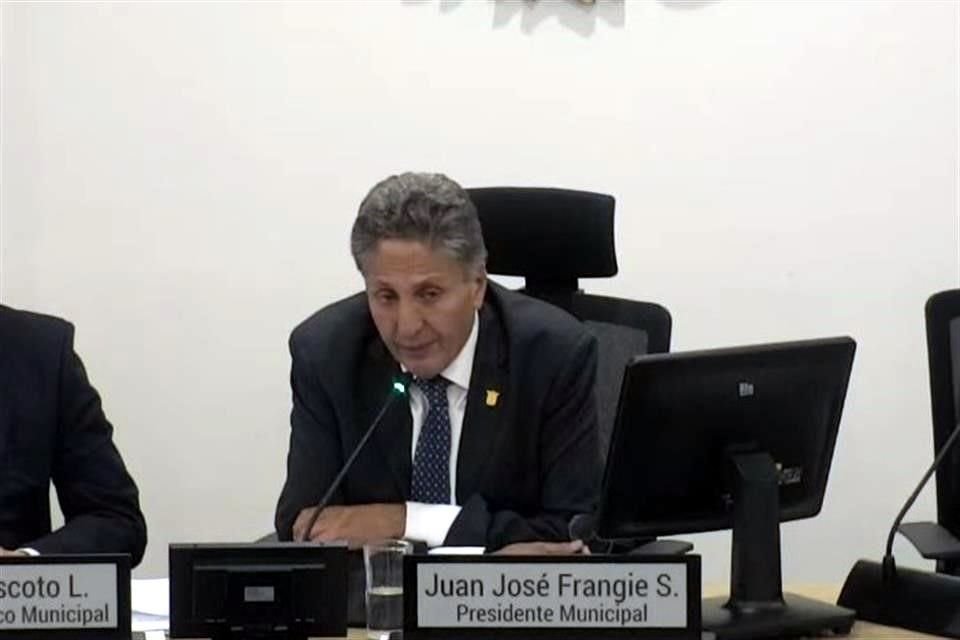 Juan José Frangie en sesión ordinaria del Ayuntamiento de Zapopan, este 28 de abril.