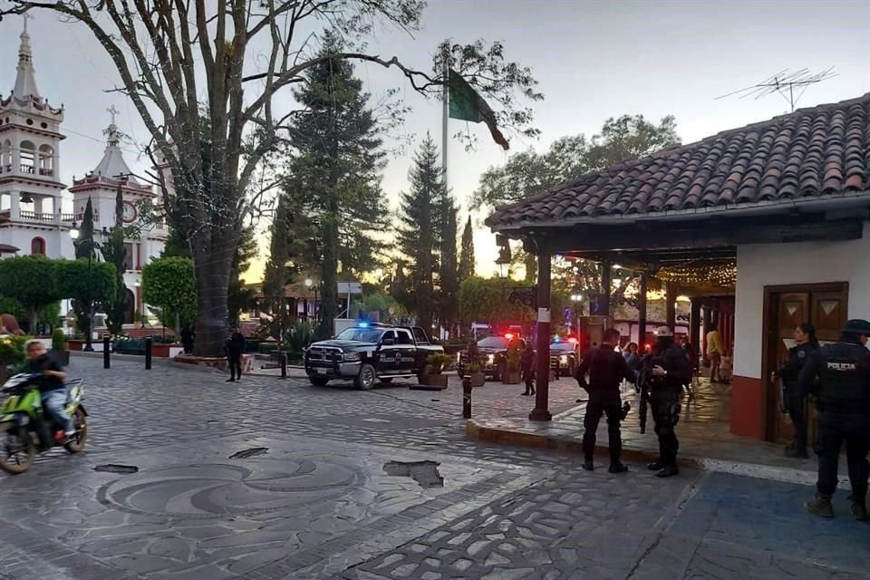 Operativo de seguridad en Mazamitla tras los hechos violentos registrados en días pasados.