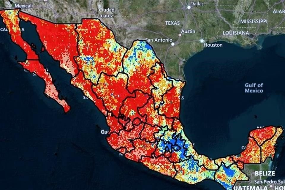 La Conafor muestra el estado del País respecto al riesgo de incendios, en Jalisco predomina riesgo muy alto y extremo.