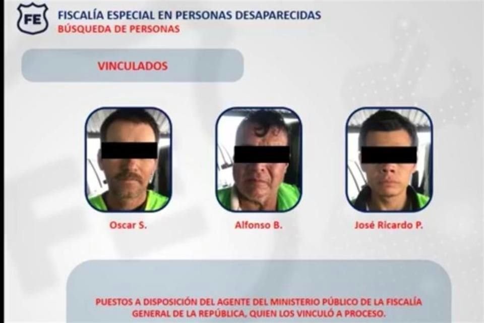 os señalados son Óscar 'S', Alfonso 'B' y José Ricardo 'P', quienes ya fueron vinculados a un proceso penal.