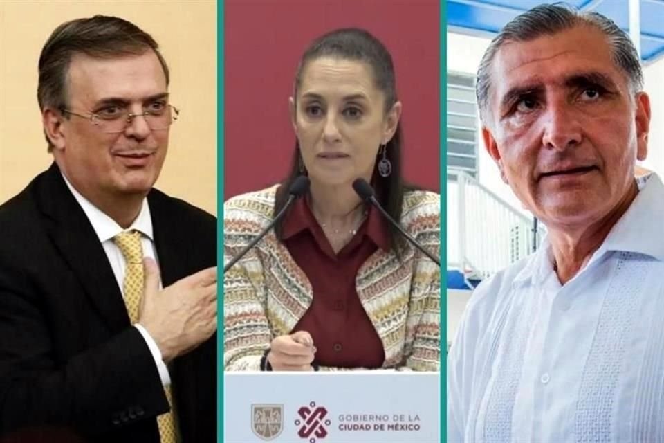 Los tres políticos que el Presidente López Obrador ha nombrado como posibles candidatos en 2024.