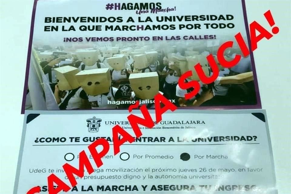 La UdeG acusó de una campaña de desprestigio con volantes falsos e invitó a no caer en engaños.