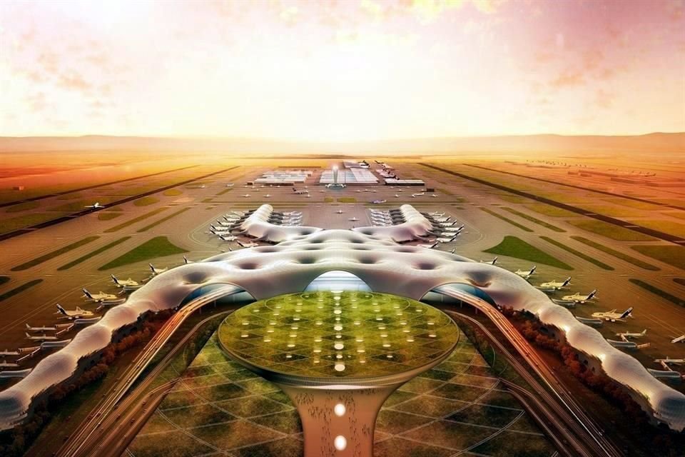 Con una superficie de 846 mil metros cuadrados, el edificio del NAIM sería una membrana continua, casi aerodinámica, que permitiría que cada visitante fluyera de manera rápida y eficiente.