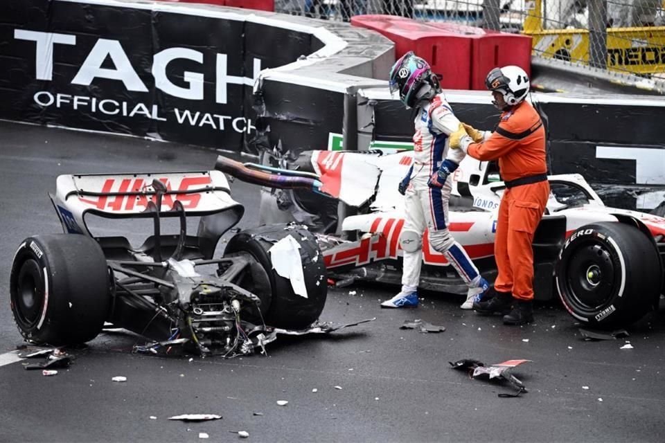 Así quedó el auto de Mick Schumacher tras el choque.