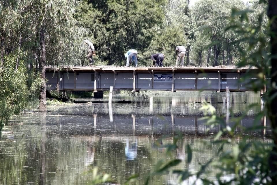 El puente para el cuartel contrasta con los demás que hay en la zona, los cuales son rústicos.