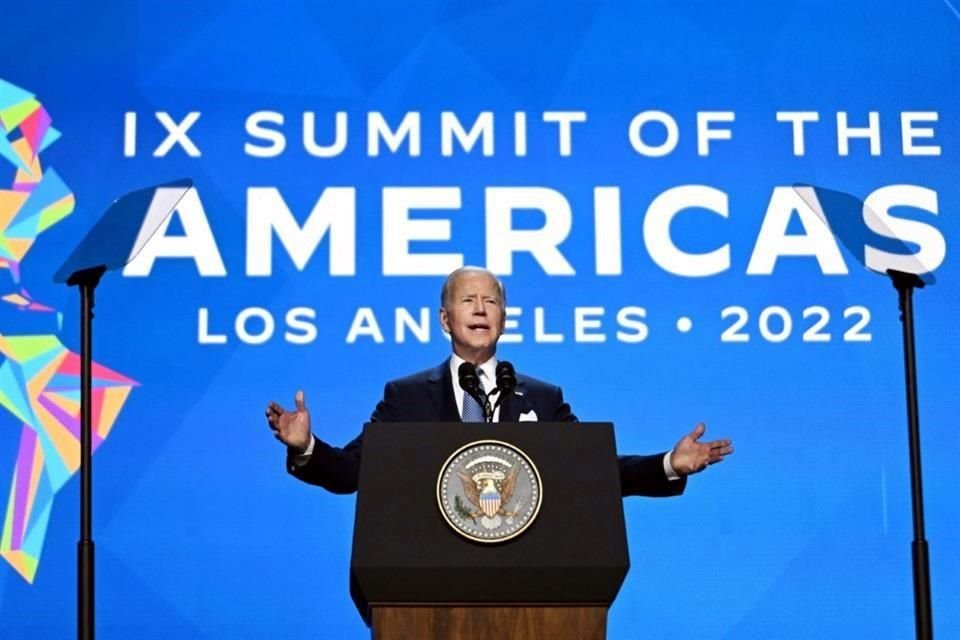 El Presidente de Estados UNidos, Joe Biden, el miércoles en la inauguración de la Novena Cumbre de las Américas, en los Ángeles, California.