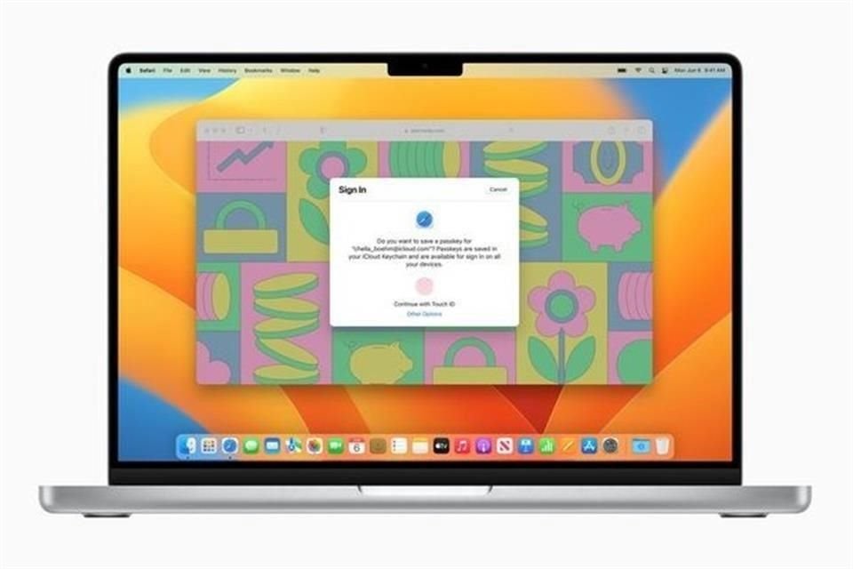 En una Mac, podría iniciar sesión en sus cuentas utilizando el lector de huellas dactilares Touch ID en lugar de una contraseña.