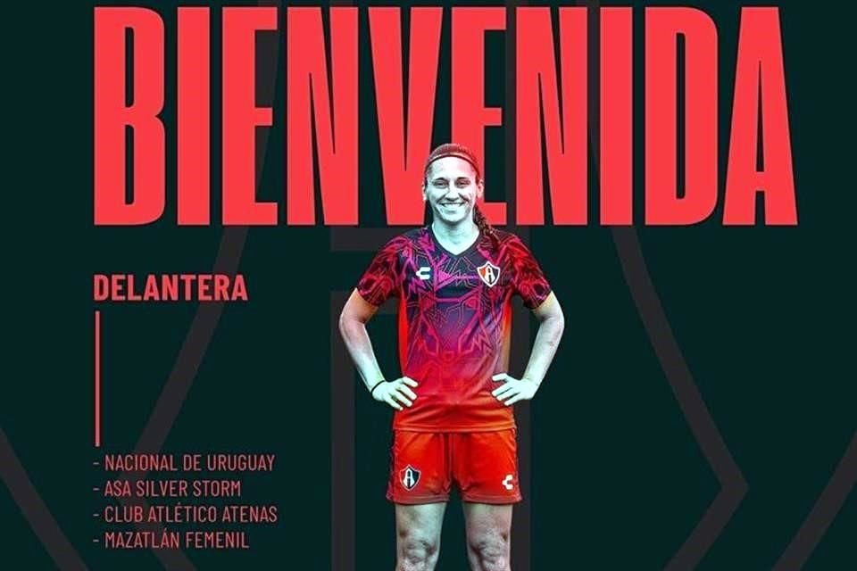 El Atlas femenil ha sumado un refuerzo más. Se trata de la delantera uruguaya Magalí Cuadrado.