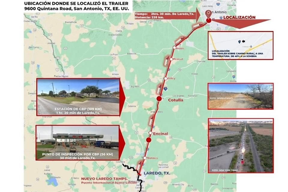 El titular del INM informó que el tráiler con indocumentados cruzó dos retenes de la Patrulla Fronteriza en territorio estadounidense.