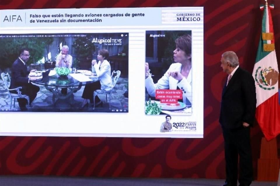 En su conferencia, el Presidente desmintió los la supuesta llegada al AIFA de aviones llenos de venezolanos, y fue cuando criticó a Carlos Alazraki.