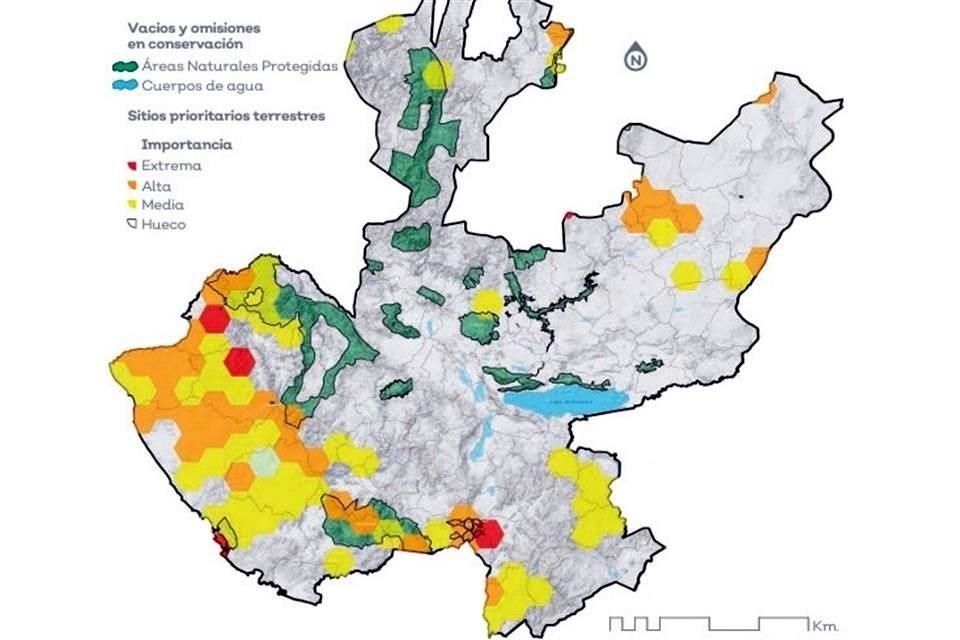 El mapa de la Semadet muestra las zonas prioritarias para la conservación y aquellas que sí están protegidas, las cuales se encuentran en territorios distintos.