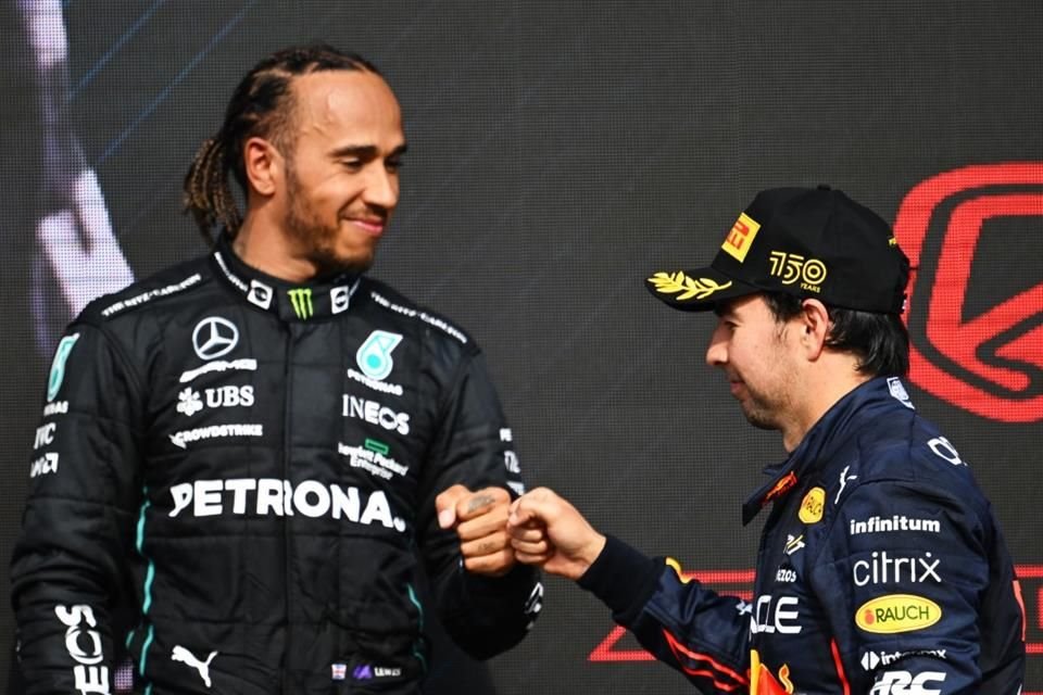 La pelea por el segundo puesto en Gran Bretaña hizo que Checo y Hamilton recordaran sus inicios en el automovilismo en el karting.