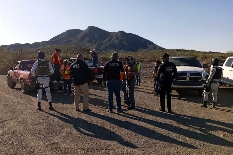 Elementos de seguridad durante operativos en días recientes en Caborca, Sonora.