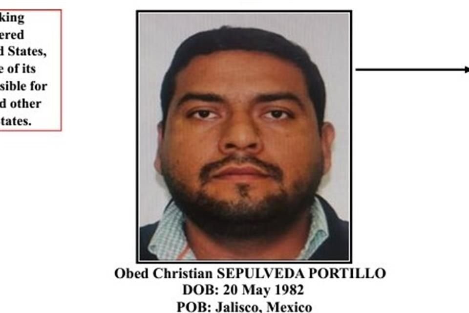 Obed Christan Sepúlveda Portillo, ex policía de Guadalajara vinculado al CJNG por el Departamento del Tesoro de EU.