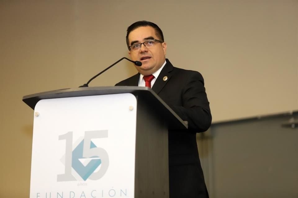 Ramón Parra Pedroza, ex presidente de la Fundación Expo Guadalajara, durante su informe.