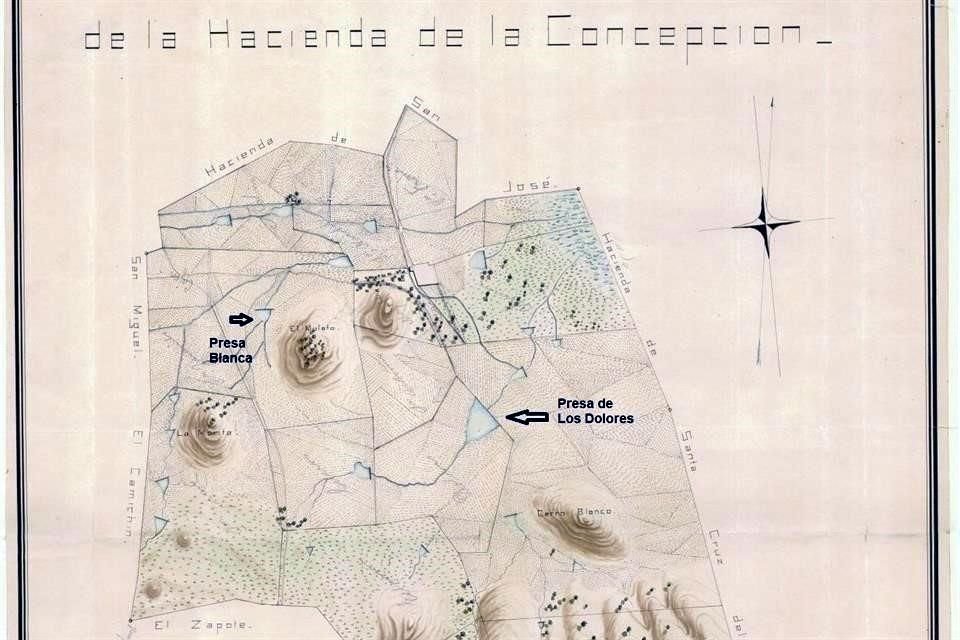 Según un mapa de Manuel Orozco y Berra de 1888, la Zona Valle de Tlajomulco contaba con 20 presas; una de ellas se ubicaba sobre lo que hoy es Villas de la Hacienda.
