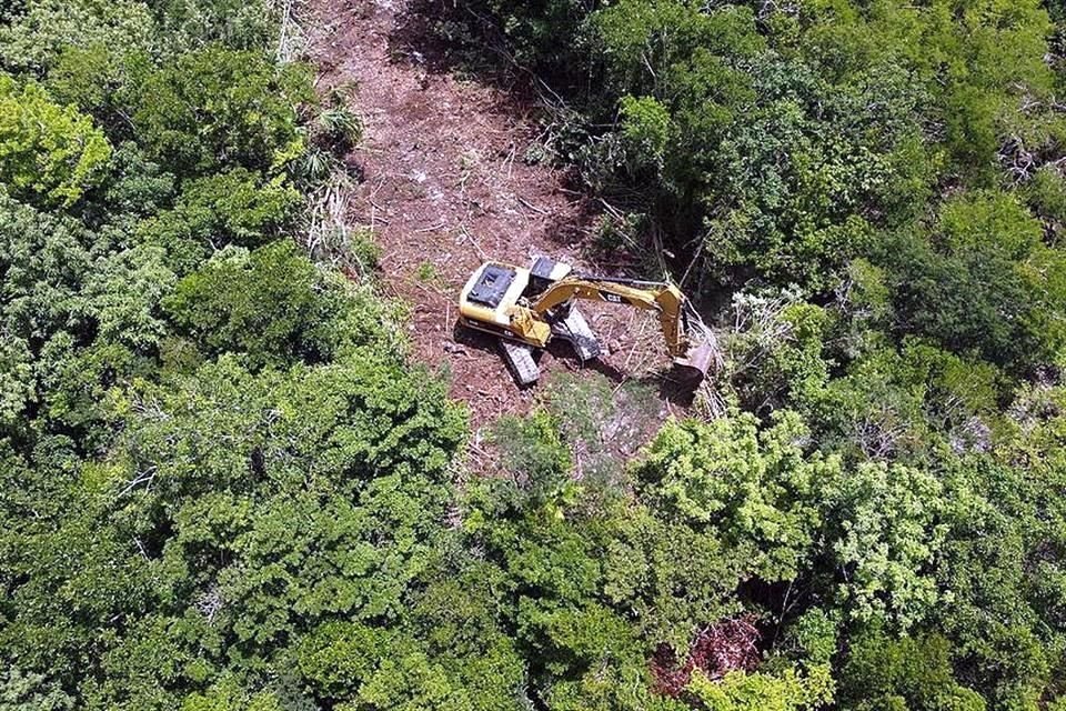 Aspecto de los trabajos en el Tramo 5 sur del Tren Maya, en julio pasado.