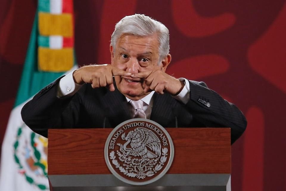 El Presidente Andrés Manuel López Obrador en conferencia de prensa.