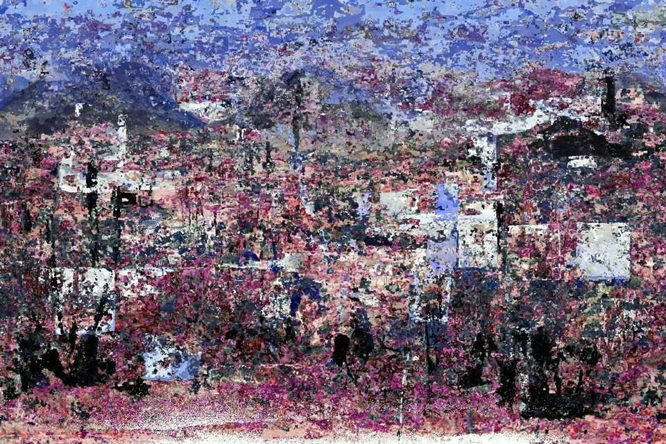 'Desierto III', una de las obras más recientes de Helio Santos, artista nacido en Colima en 1984. Se mudó a Tezos debido a que la huella de carbono de la plataforma es mucho menor que en la tecnología blockchain.