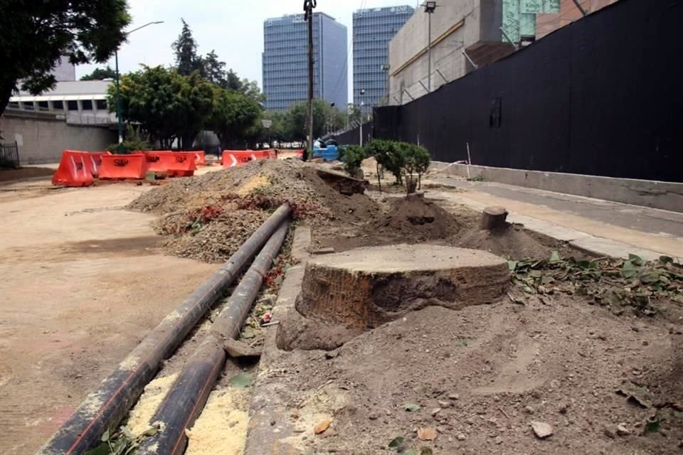 Vecinos de la Colonia Irrigación protestaron por la tala de árboles alrededor del predio donde se construye la nueva sede de la Embajada de Estados Unidos.