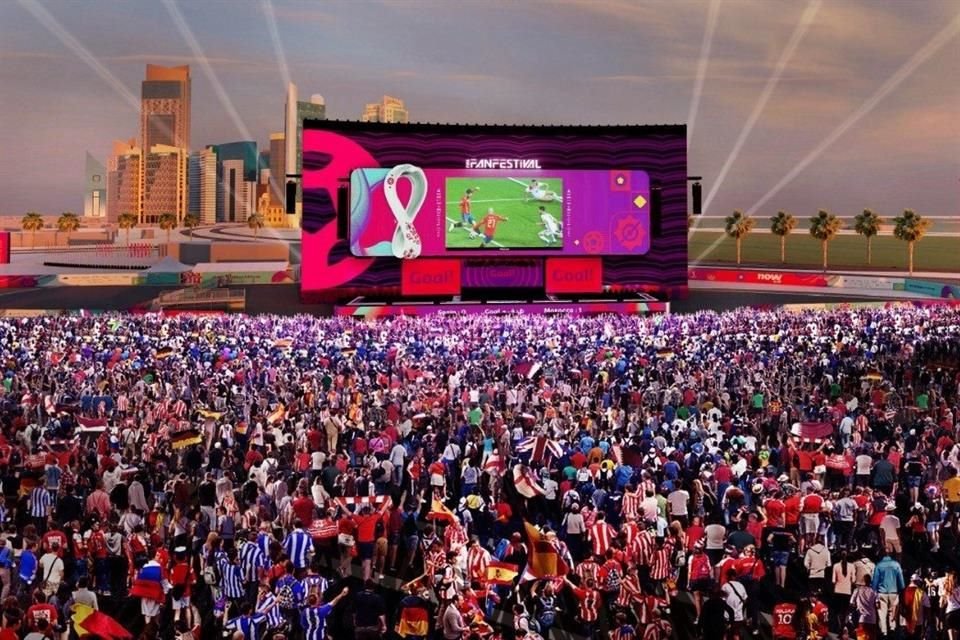 A través de las pantallas gigantes se podrán ver todos los partidos del Mundial.