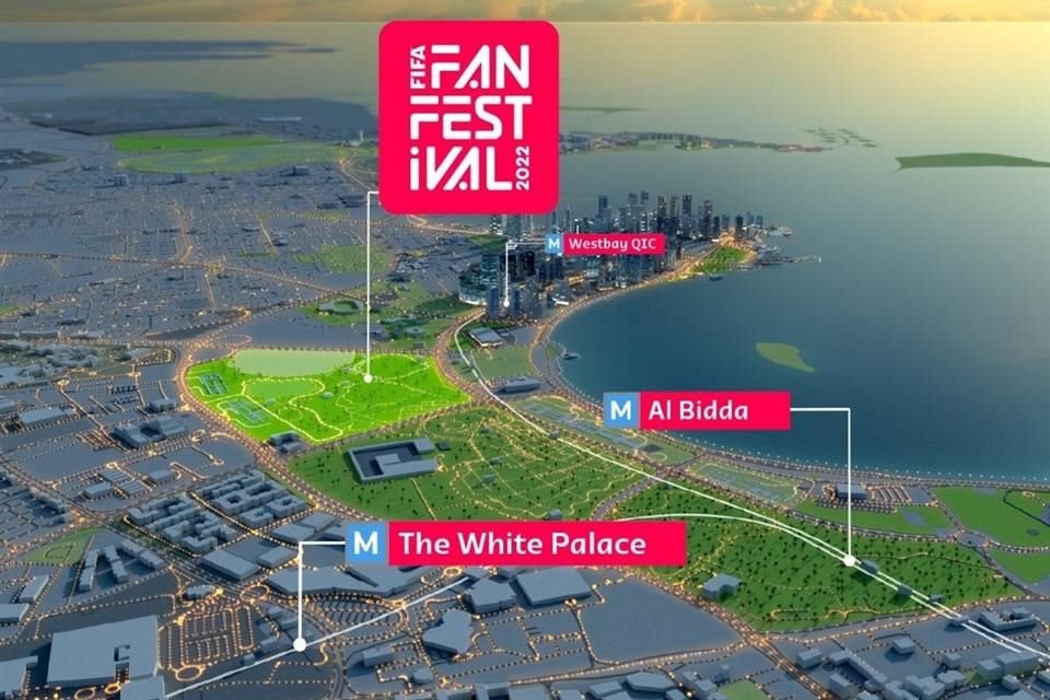 La ubicación del Fan Festival en Doha.