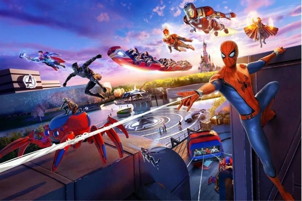 Los creativos de Disney revelaron la tecnología 'stuntronic', un robot de Spider-Man que da piruetas en los parques temáticos de Disneyland.