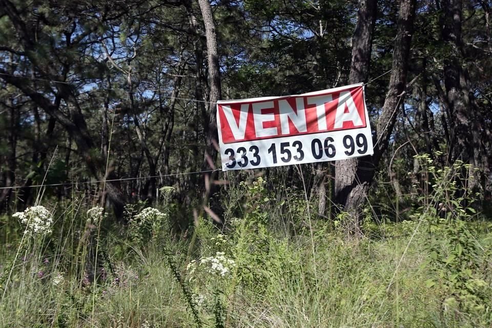 Los anuncios de venta de terrenos en La Primavera están tanto en redes sociales como en el lugar.