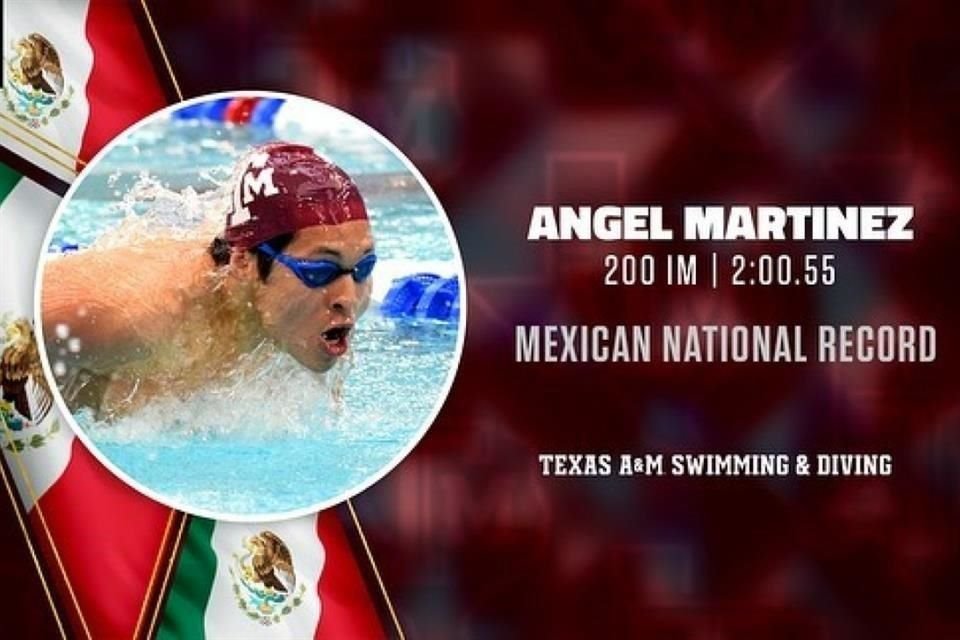La Universidad A&M, de Texas, así presumió el logro de su atleta.