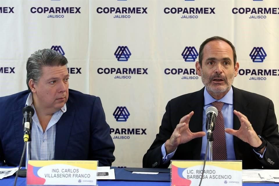 Carlos Villaseñor, presidente de Coparmex Jalisco, y Ricardo Barbosa, presidente de la Comisión de Asuntos Laborales de Coparmex nacional.