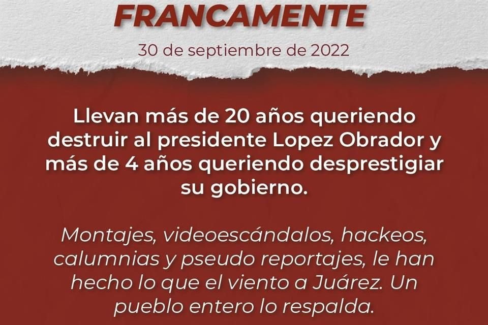 El partido Morena manifestó su respaldo en sus redes sociales.