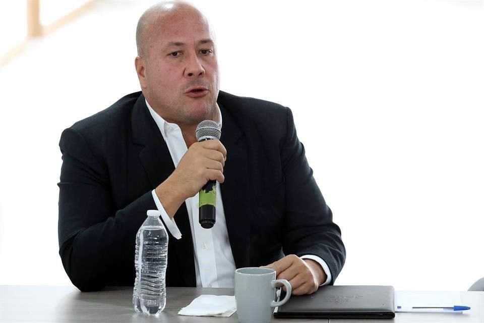 Enrique Alfaro, Gobernador de Jalisco y Juan José Frangie, Alcalde de Zapopan, dan rueda de prensa al final de la inauguración de Ciudad Laboral.