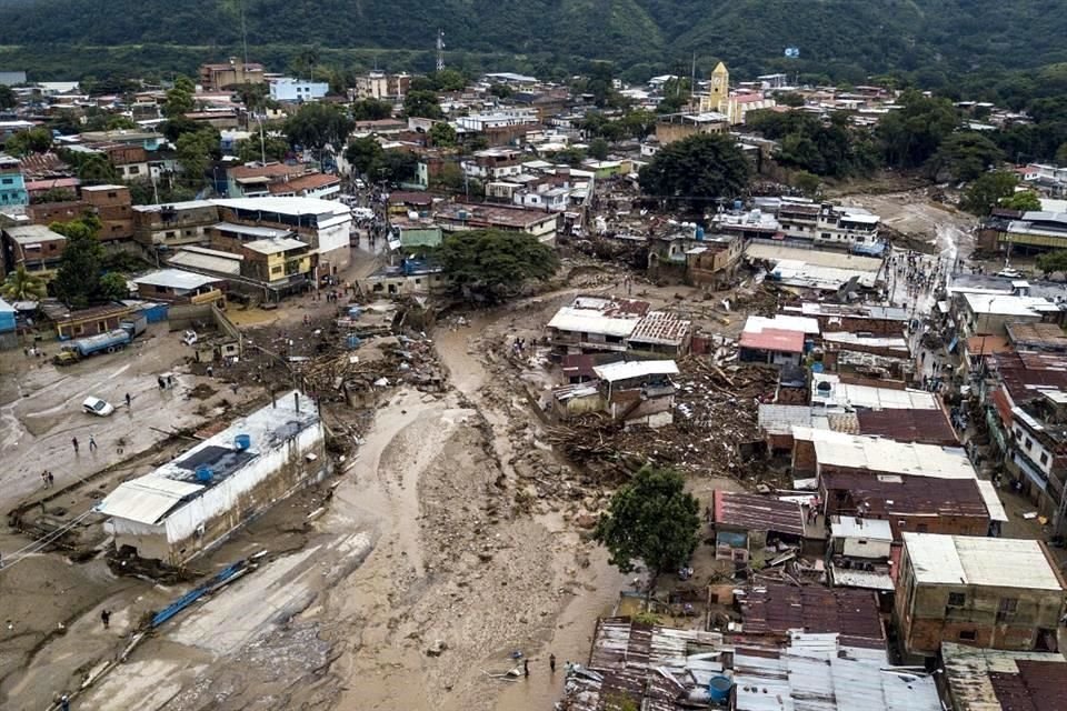 Vista aérea de Las Tejeras, Venezuela, este domingo, después de las lluvias.