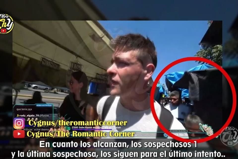 Los vloggers grabaron a dos hombres y una mujer que los estuvieron siguiendo durante su recorrido por el tianguis de Tonalá.