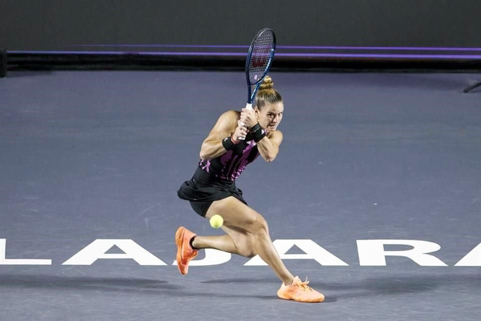 Maria Sakkari agradeció las muestras de cariño, ya que hasta banderas de Grecia hubo en las tribunas.   