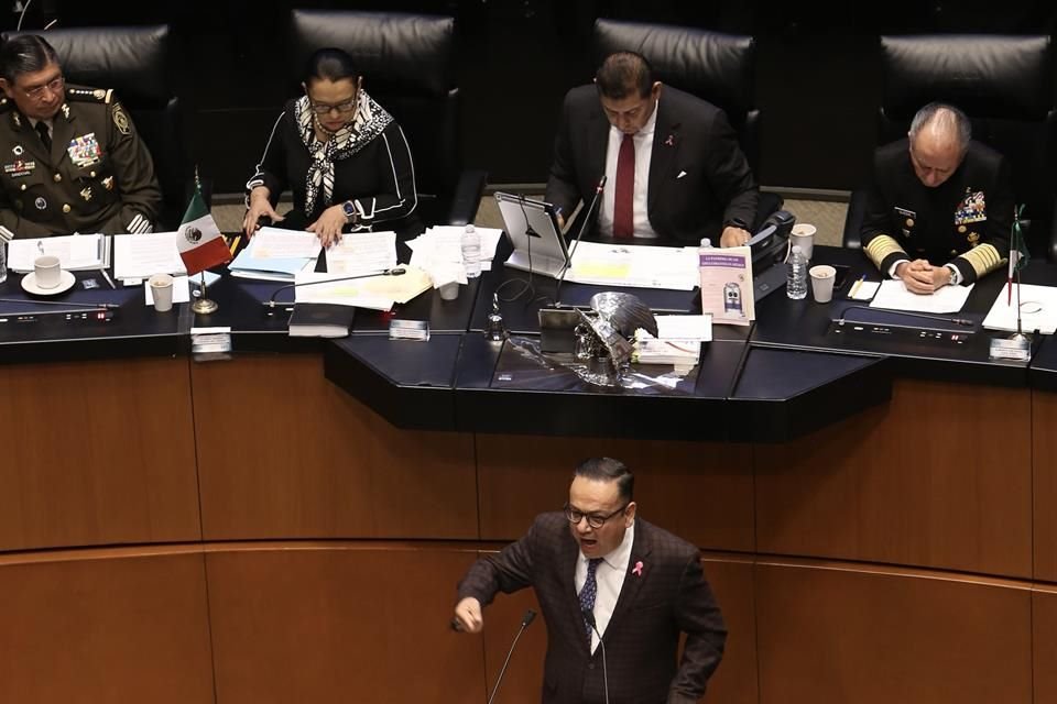 Germán Martínez, del Grupo Plural, durante su intervención en el Senado.