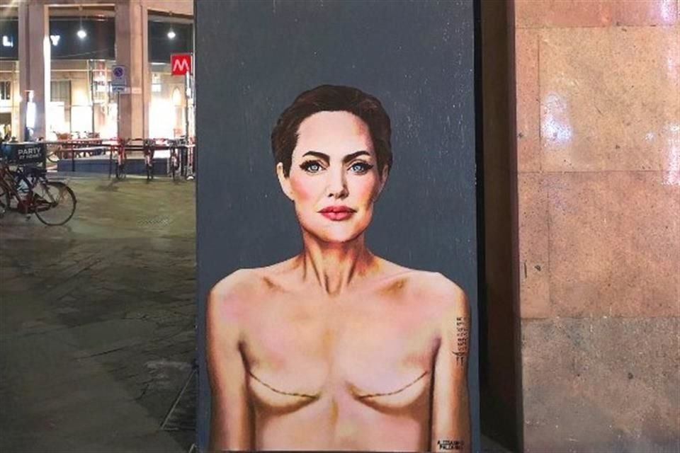 Angelina Jolie fue inspiración para la creación de un mural con motivo al Día de la Lucha contra el Cáncer de Mama.