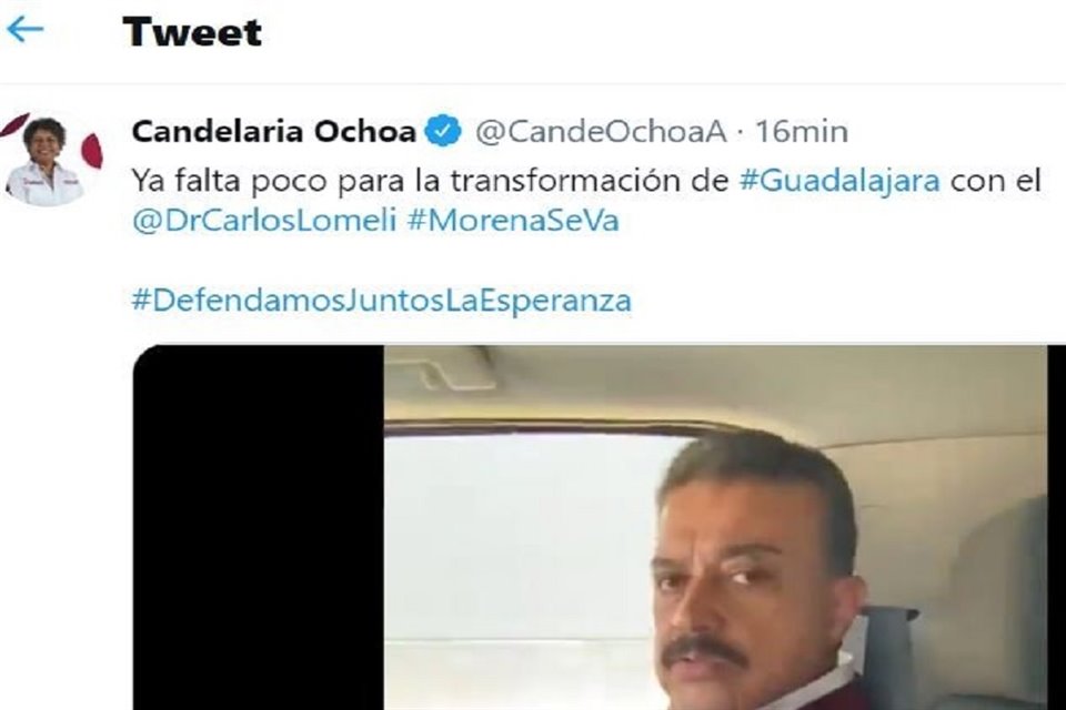 Ochoa eliminó el tuit donde augura la salida de Morena y señaló que fue un error de la persona que maneja sus redes sociales.