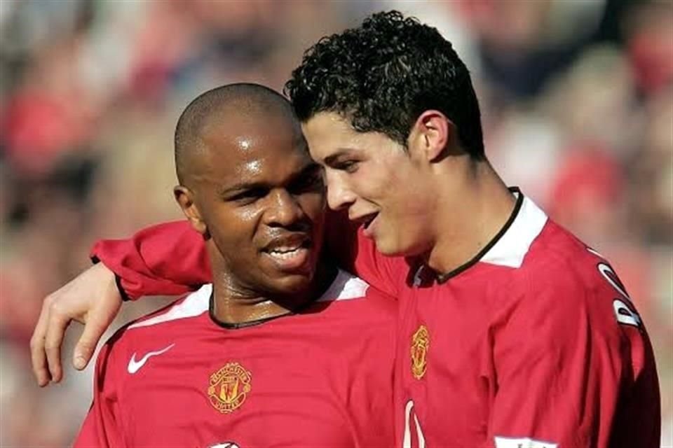 Quinton Fortune y Cristiano Ronaldo en el Manchester United. 