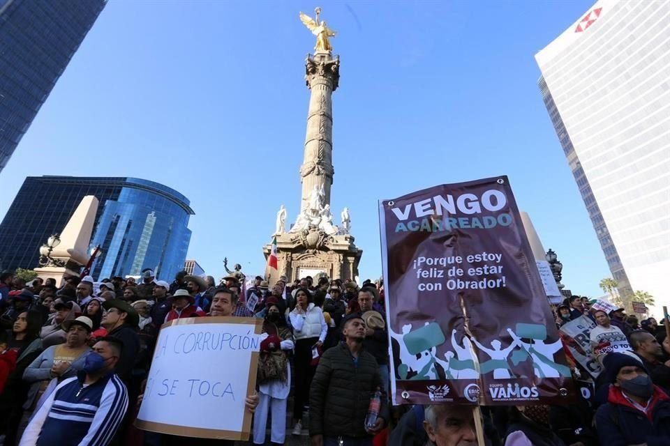 El Ángel de la Independencia es el inicio de la contramarcha del Presidente.