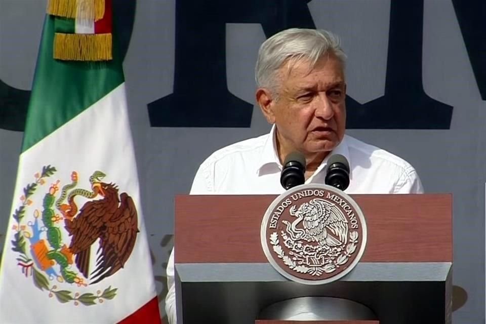 El Presidente Andrés Manuel López Obrador en el Zócalo.