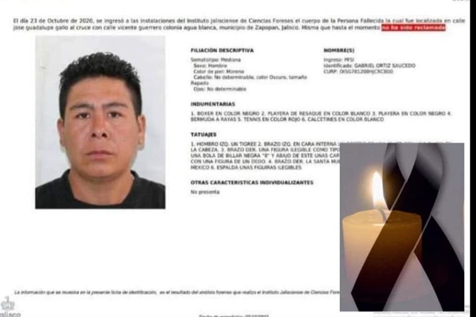 Este miércoles, el Gobierno del Estado dio a conocer información de personas fallecidas no identificadas que aún no han sido reclamadas.