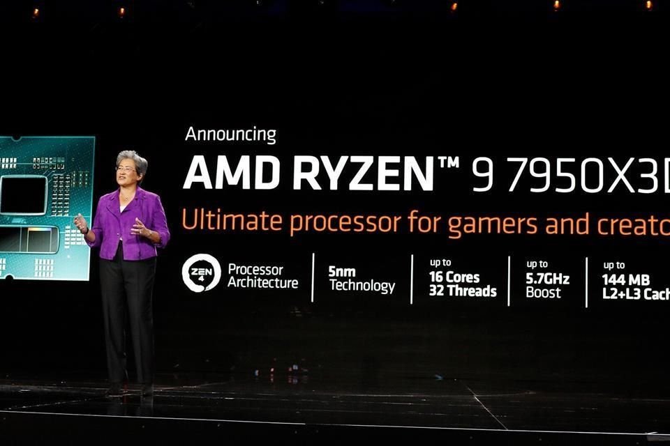 Lisa Su durante la presentación de los procesadores de AMD en el CES 2023.