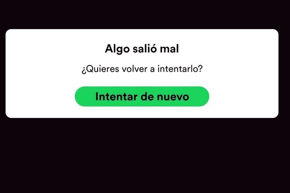 Usuarios reportaron fallas en Spotify.