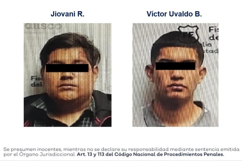 Los detenidos son Jiovani 'R', quien también se hace llamar Jiovani Armando, y Víctor Uvaldo 'B'.